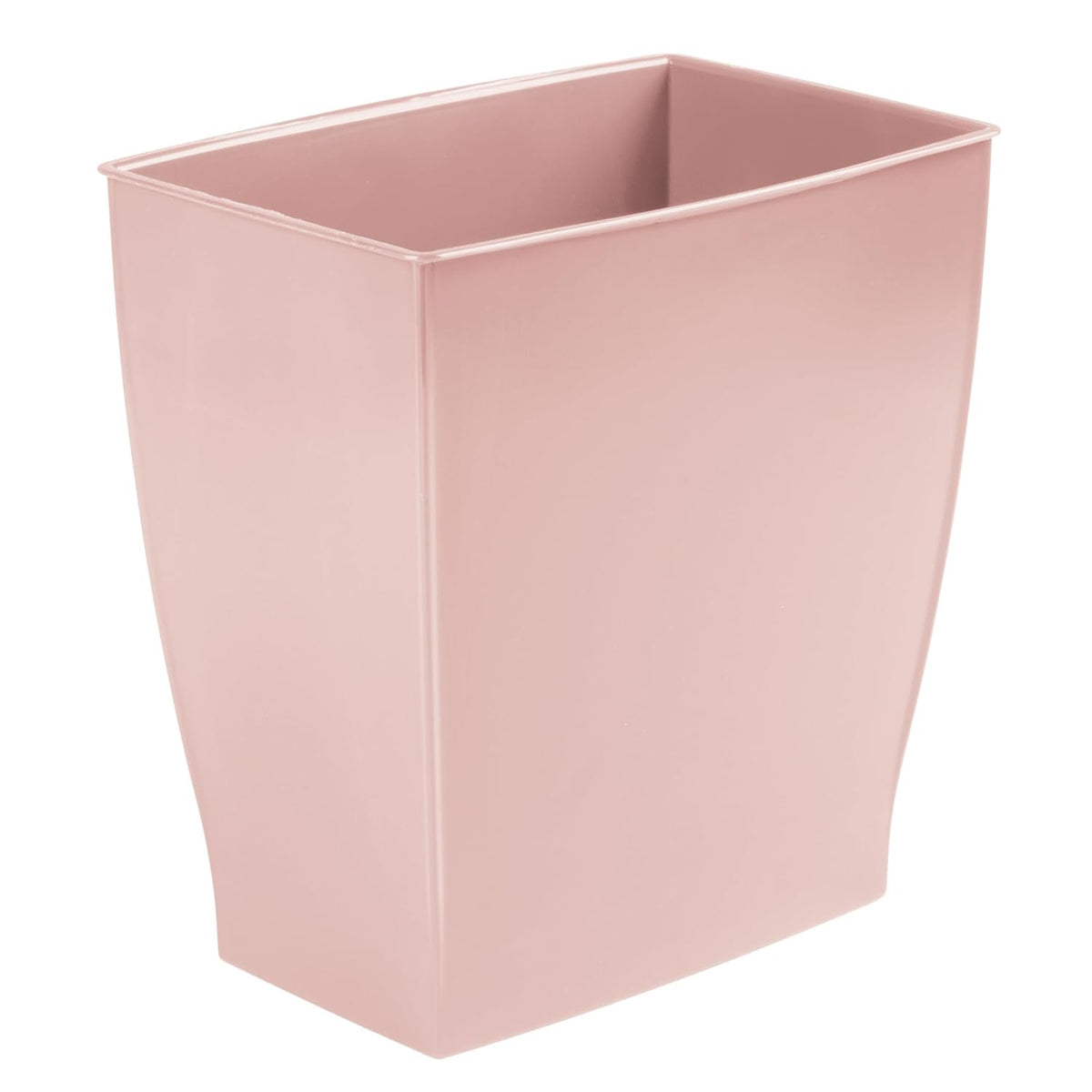 Small Plastic Bathroom Trash Can, Slim Rectangle Garbage Bin, Pink