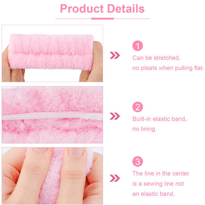 Spa Headband, Makeup Accessory, Face Washing Wrist Bands, Teen Girl Gifts Trendy Stuff, Pink Cute Hair Accessories