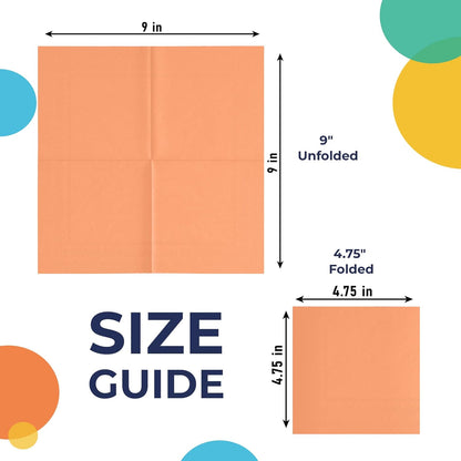 Party Solids Peach Napkins Disposable Everyday 50 Pcs 2 Ply Peach Cocktail Napkins Paper Everyday For Parties & Party Supplies