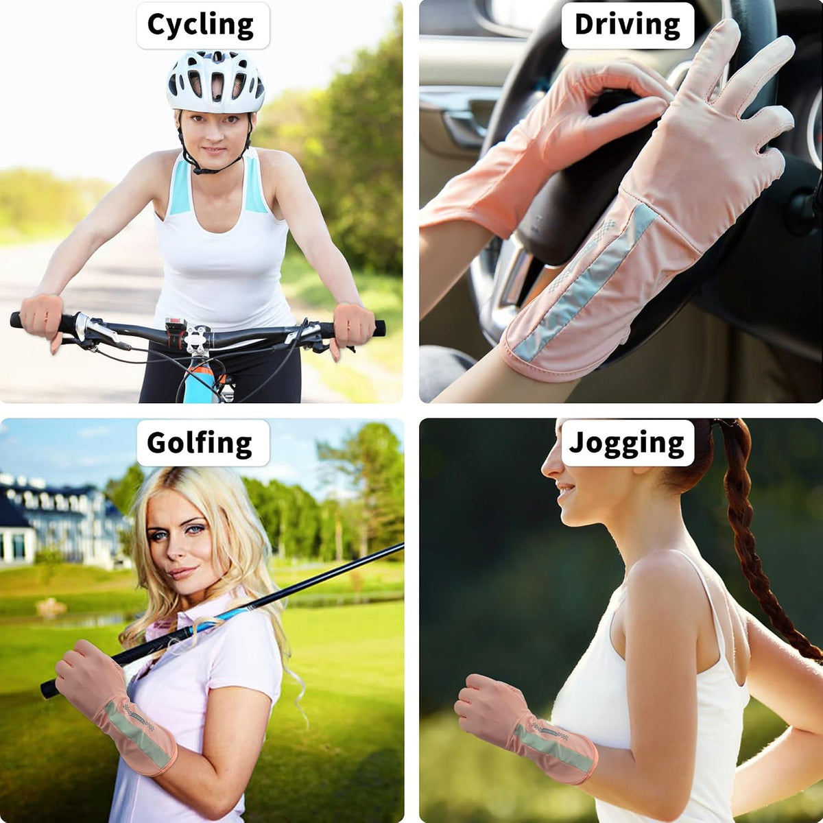 Driving Gloves Women, Cycling Gloves, Sun Women UV Protection- Short