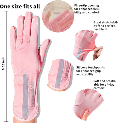 Driving Gloves Women, Cycling Gloves, Sun Women UV Protection- Short