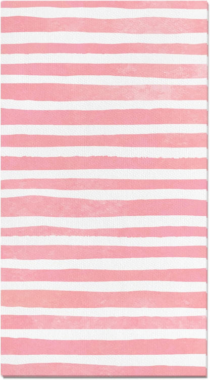 200PCS Pink and White Stripe Guest Napkins, 2 Ply Disposable Paper Pack, Striped Dinner Hand Napkin for Bathroom Powder Room Wedding Holiday Bridal & Baby Shower Decorative Towels, 4.5x8 Inch