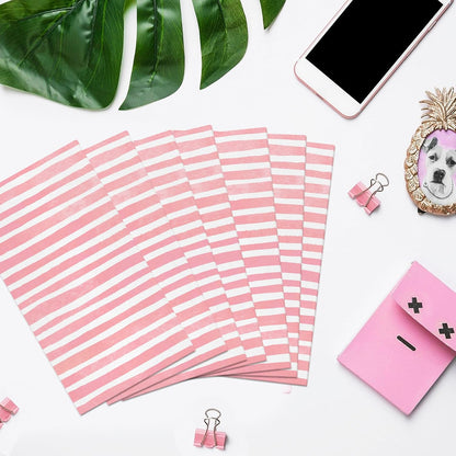 200PCS Pink and White Stripe Guest Napkins, 2 Ply Disposable Paper Pack, Striped Dinner Hand Napkin for Bathroom Powder Room Wedding Holiday Bridal & Baby Shower Decorative Towels, 4.5x8 Inch