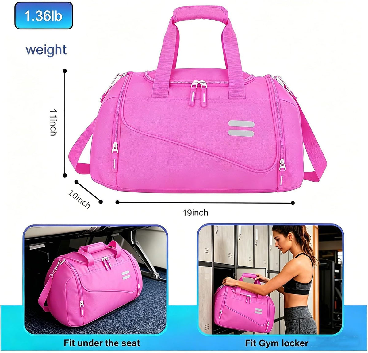 Gym Bag for Men & Women - 30L Duffle Bags with Shoe Compartment