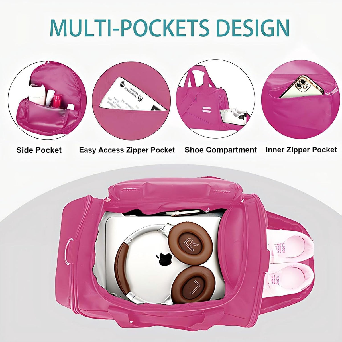 Gym Bag for Men & Women - 30L Duffle Bags with Shoe Compartment