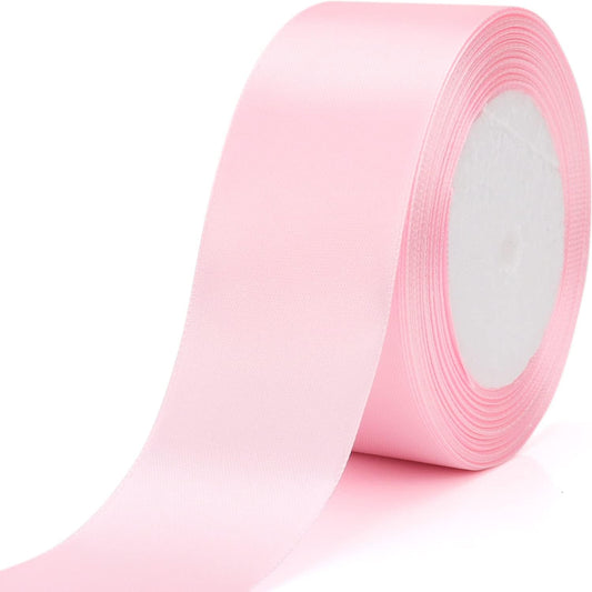 25 Yards 1-1/2 inches Wide Satin Ribbon Suitable for Wedding, Party and Gift Box Packaging Ribbon (Pale Pink, 1-1/2")