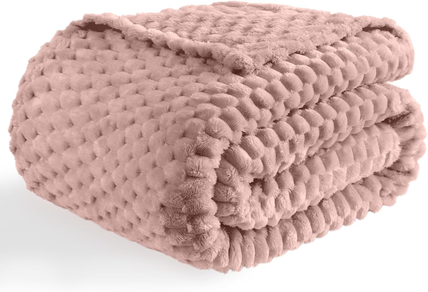 Pink Flannel Throw Blanket (50X40 inches), 300 GSM Fleece Cozy Warm Soft Lightweight Bed Sofa Blanket for Babys and Pets, Suitable for All Seasons