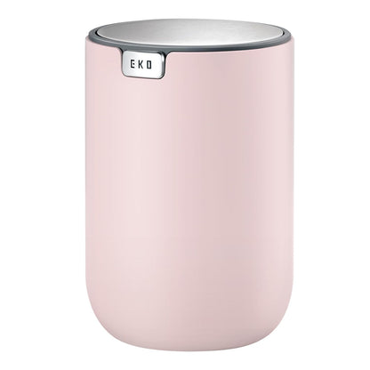 Fandy 0.4 Gal/1.5L Mini Tabletop Trash Bin with Swing-Lid, Desktop Trash Can for Bathroom Countertop, Vanity, Coffee or Office, Small Garbage Bin (Pink)