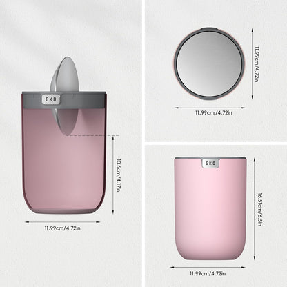 Fandy 0.4 Gal/1.5L Mini Tabletop Trash Bin with Swing-Lid, Desktop Trash Can for Bathroom Countertop, Vanity, Coffee or Office, Small Garbage Bin (Pink)