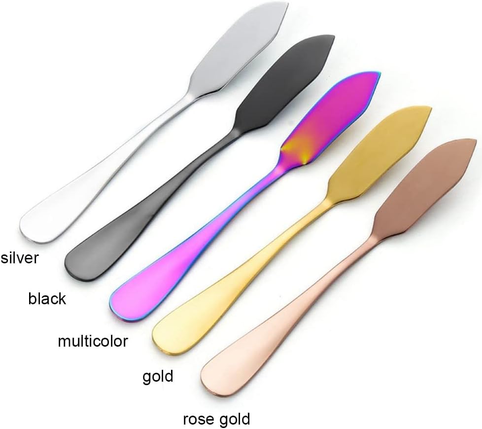 Stainless Steel Butter Knife, Cute Mini 5.7 inches Cheese Dessert Knives Breakfast Spreads Kitchen Knives for Butter Sandwiches Cheese(Rose Gold)