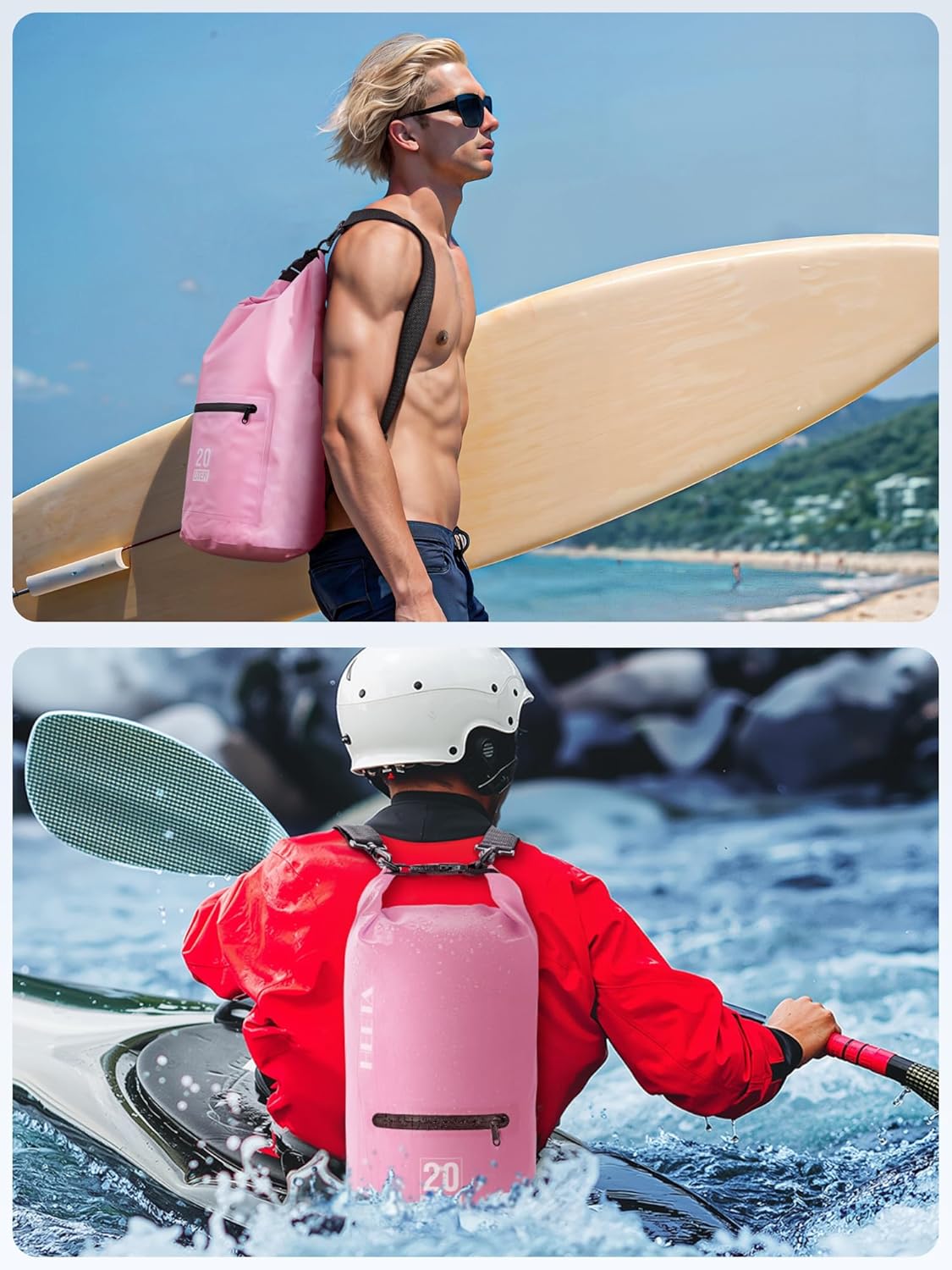 Waterproof Dry Bag Backpack with Zippered Pocket 5L/10L/20L/30L/40L