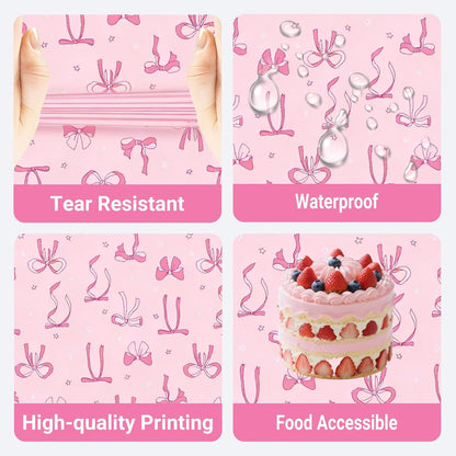 3 Pack Pink Bow Party Tablecloths 54 x 108 Inch