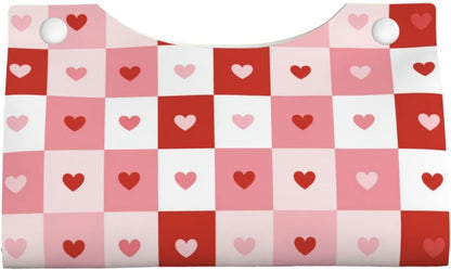 Checkerboard Valentine Squares Pink Hearts Tissue Box Cover Rectangle Pu Leather Tissue Box Holder for Car Bathroom Bedroom Desk Tabletop Decor