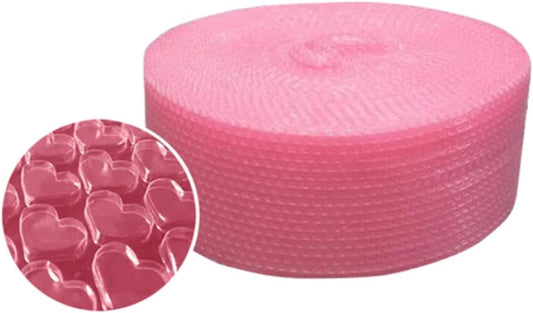 5mx20cm Pink Heart-Shape Shockproof Air Bubble Roll Wrap Party Favors Gifts Protective Film Packing Wedding Decoration Membrane for Packaging (Color : Rose red, Gift Bag Size : 20cmX 500cm)