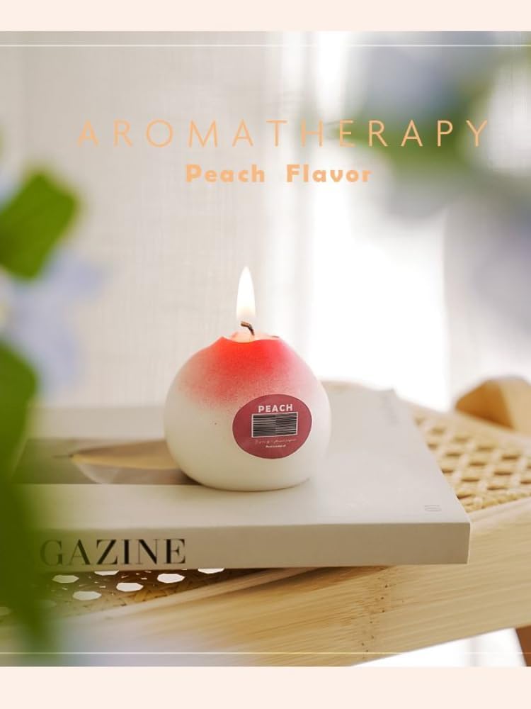 Peach Shaped Candles Scented Decorative Cute Soy Candle Handmade Fruit Candles for Home Decoration Valentine Candles (Pink)