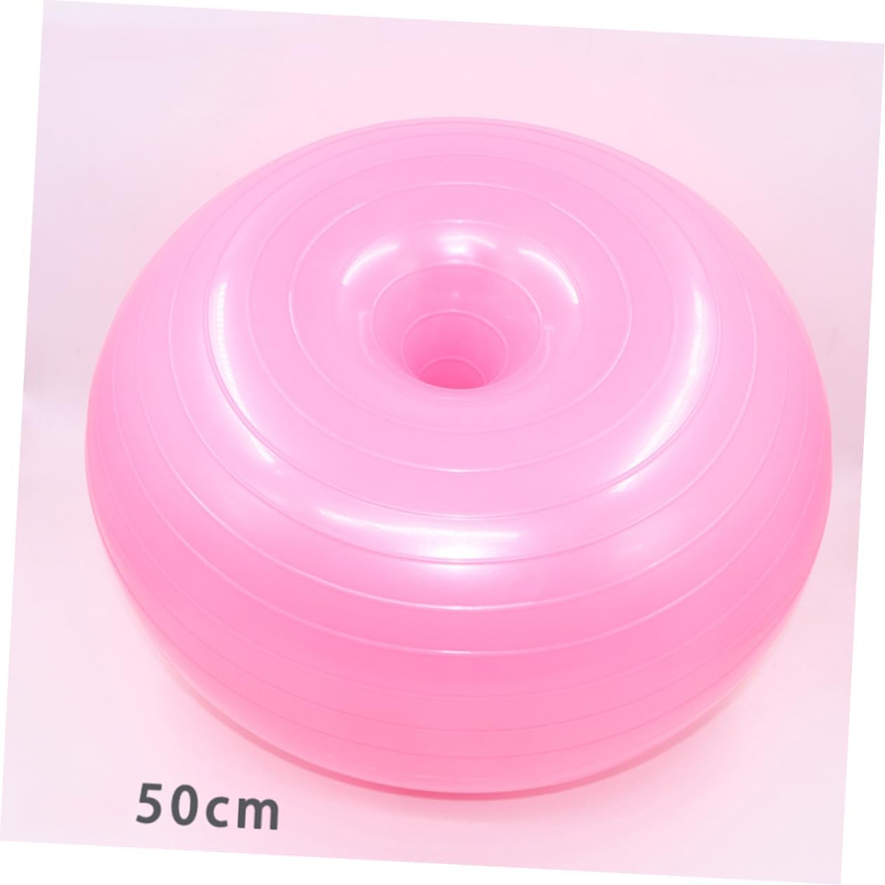 VANZACK 50cm Explosion-Proof Yoga Auxiliary Ball Thickened PVC Fitness Ball in Light Pink for Home Exercise and Balance Training with Air Pump