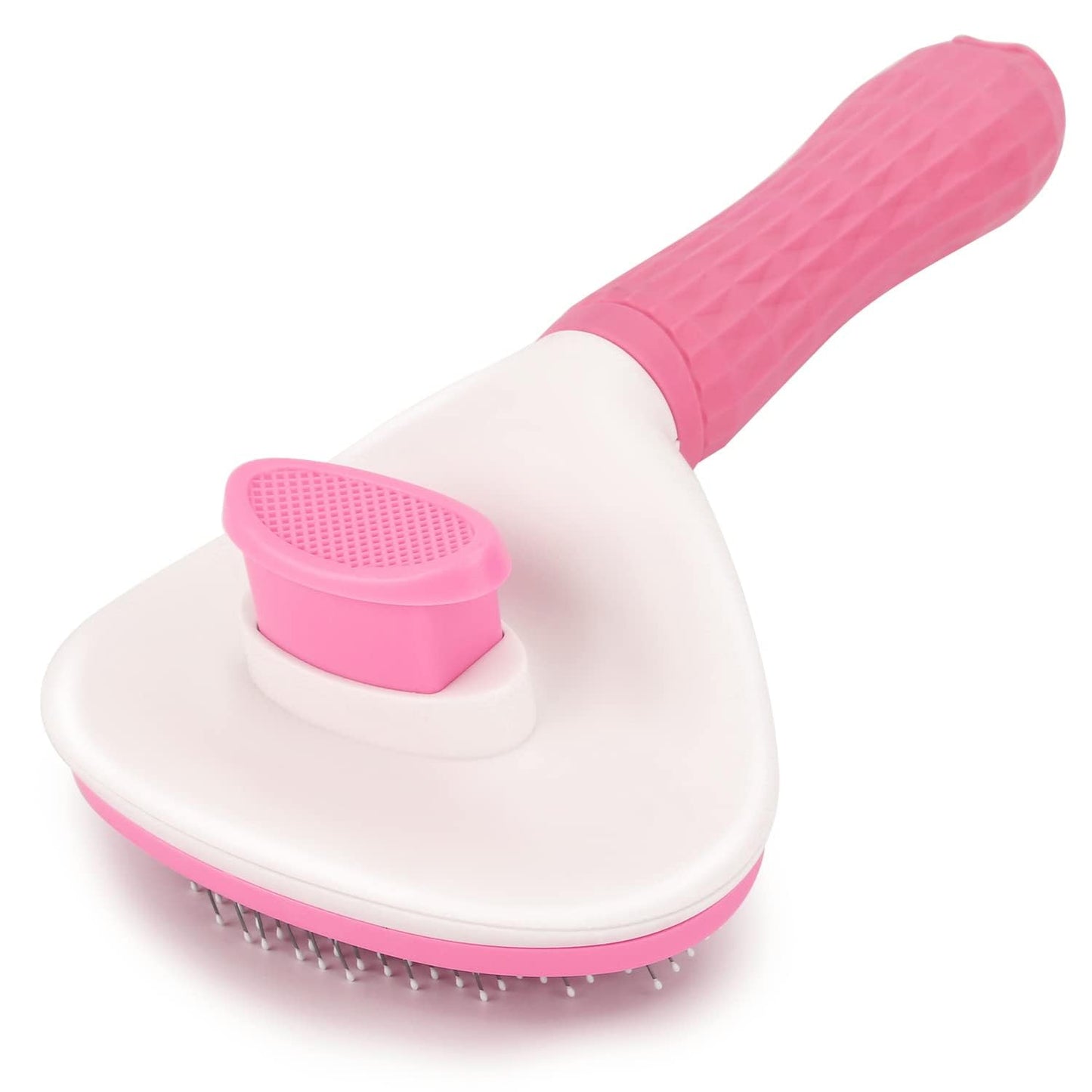 Self Cleaning Slicker Brush, Dog Cat Bunny Pet Grooming Shedding Brush - Easy to Remove Loose Undercoat, Pet Massaging Tool Suitable for Pets with Long or Short Hair Pink