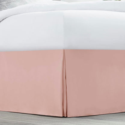 Nestl Peach Beige Bed Skirt Queen Size - Queen Bed Skirt 14 Inch Drop - Brushed Microfiber Bed Skirts - Hotel Quality Pleated Bed Skirt - Shrinkage & Fade Resistant