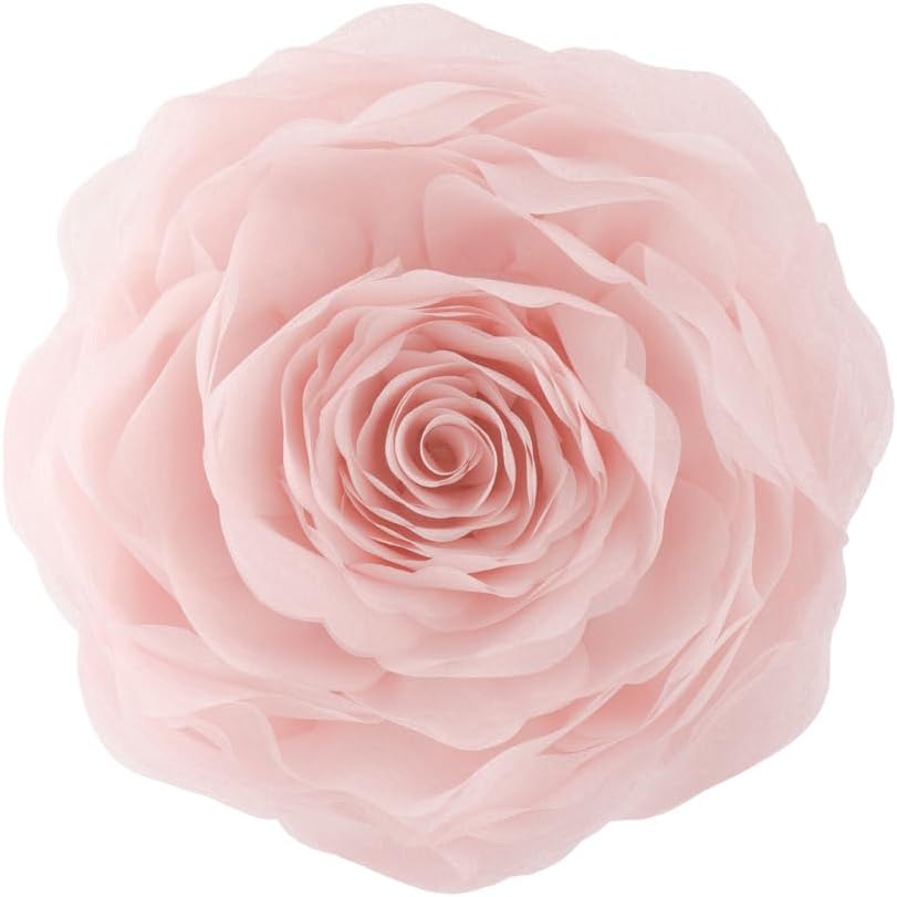 JWH Stereo Flower Throw Pillow Covers Aesthetic Decorative Floral Accent Pillow Cases Round Cushion Handmade Pillowcase for Bedroom Bed Couch Chair Car 12 Inch Peach Pink