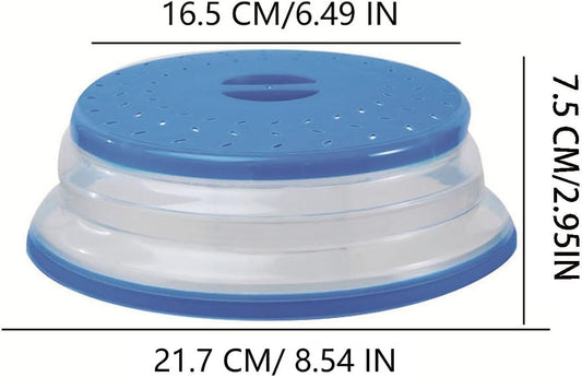 Small Collapsible Microwave Splatter Cover, Microwave Plate Cover With Steam Vent(8.5 IN,Light pink)