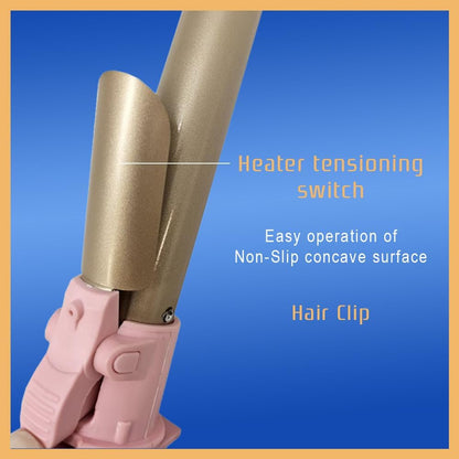 SdBeauty 1 Inch Automatic Rotating Curling Iron – Ceramic Barrel, Adjustable Heat, Pink & Gold – Creates Smooth, Long-Lasting Waves Without Pulling or Tangling