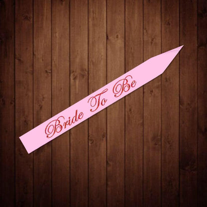 Hot Pink Double Ribbon Edge Center Cascade Bridal Wedding Veil with Comb & Bride To Be Satin Sash- Bachelorette Party Decorations Supplies