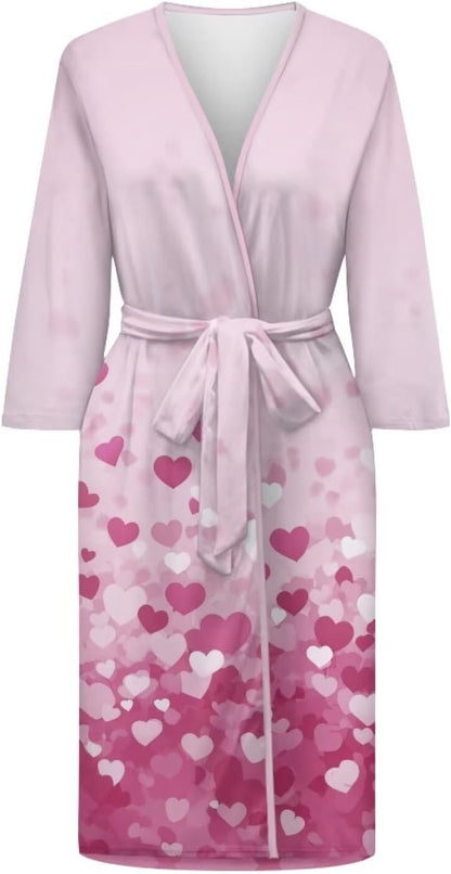 TODIYADDU Robes for Women Quick Dry Bathrobes Oversized V Neck Robe Casual Loungewear for Fall Winter S-2XL