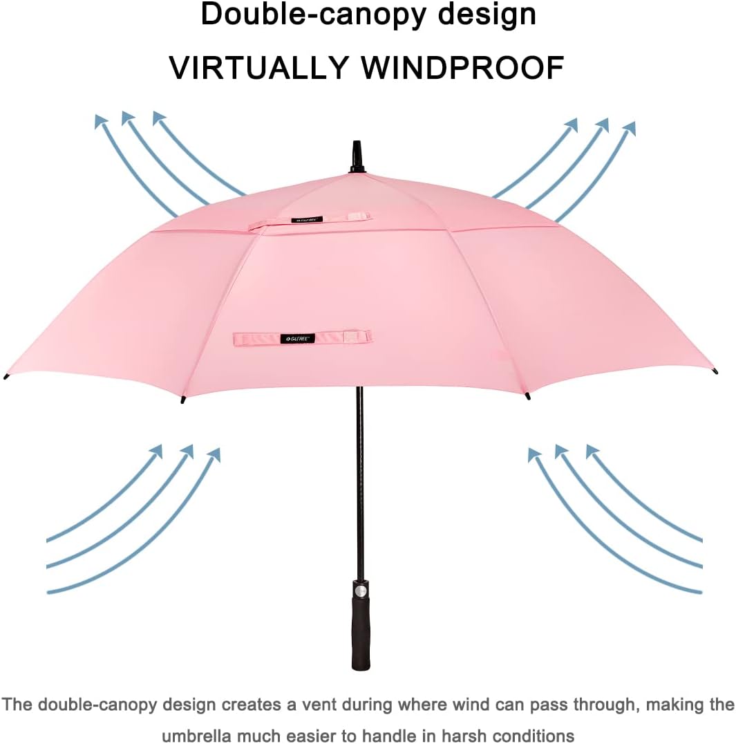 G4Free 47/54/62/68/72 Inch Automatic Open Golf Umbrella Oversize Extra Large Double Canopy Vented Windproof Waterproof Stick Umbrellas