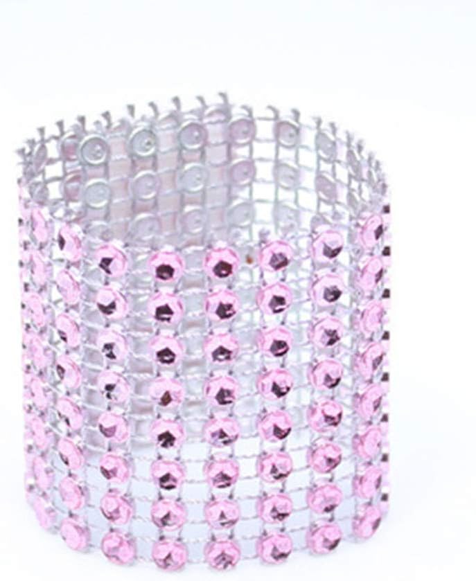 King&Pig 50pcs Plastic Napkin Rings Hotel Wedding Chair Sash Napkin Rings for Party Decorations (Pink)