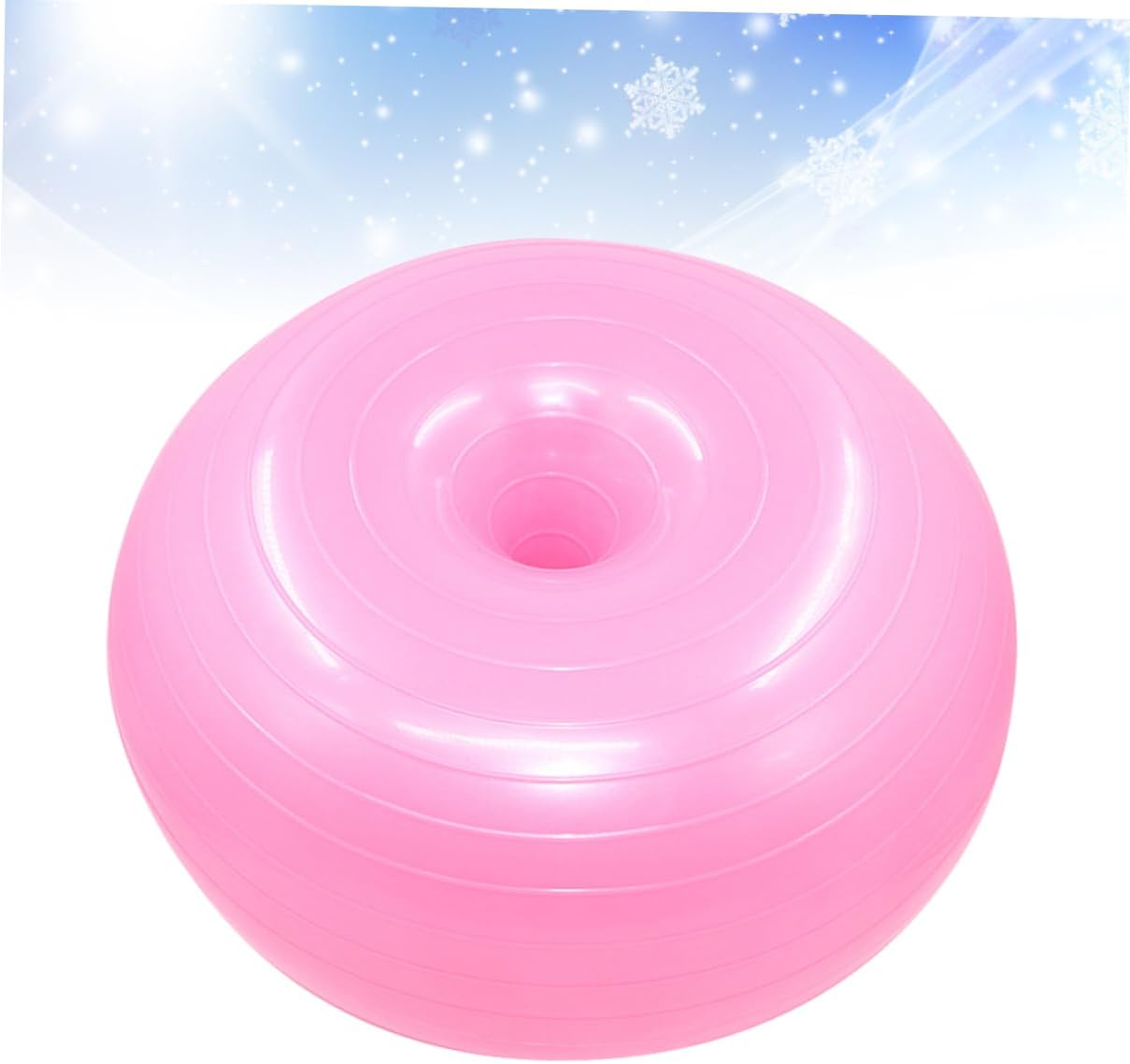 VANZACK 50cm Explosion-Proof Yoga Auxiliary Ball Thickened PVC Fitness Ball in Light Pink for Home Exercise and Balance Training with Air Pump