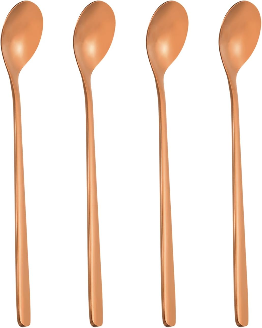 PATIKIL 4pcs Rose Gold 6inch Teaspoons, Stainless Steel Long Handle Iced Tea Spoon Coffee Stirrer