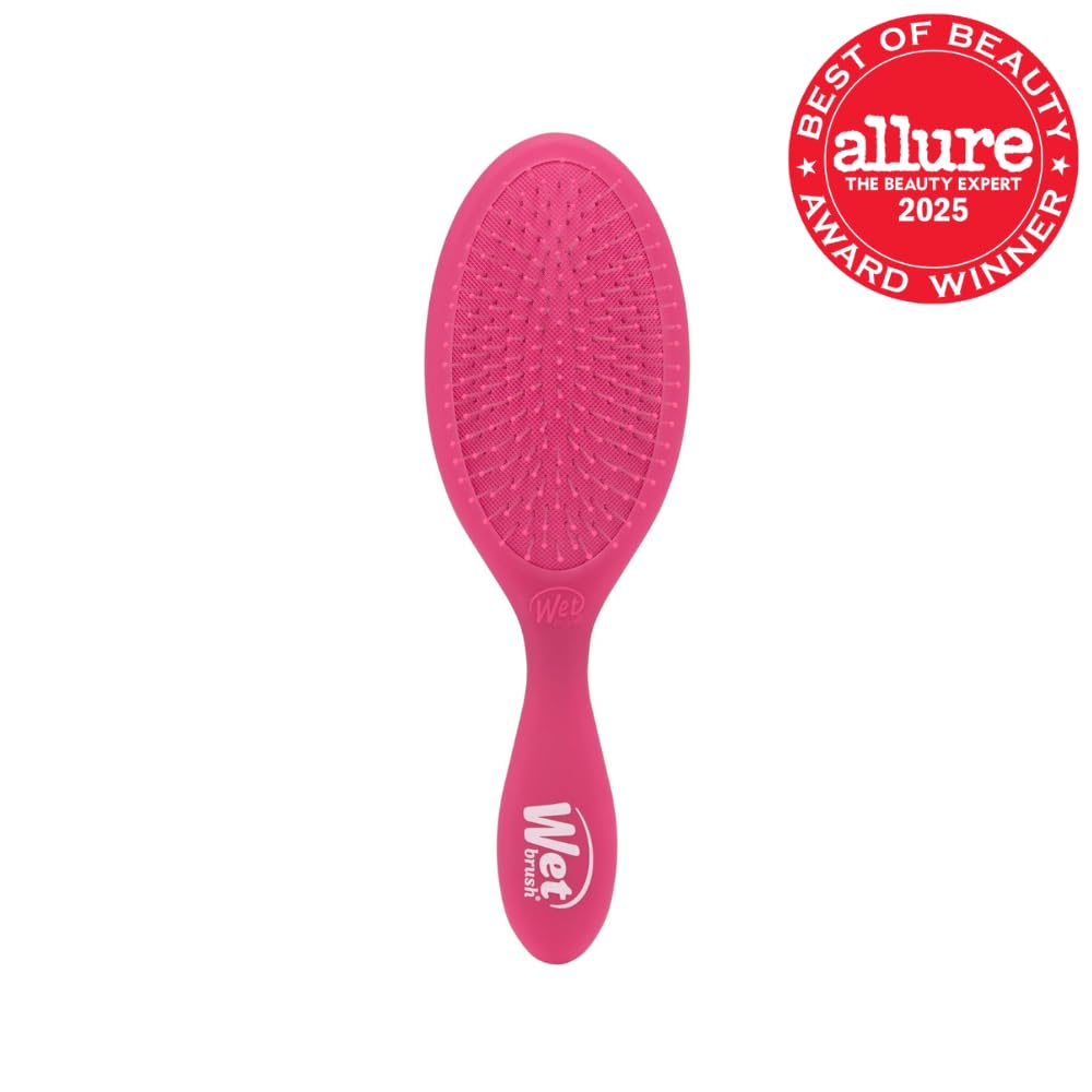 Wet Brush Original Detangler Hair Brush, Pink Frost - Ultra-Soft IntelliFlex Bristles - Detangling Brush Glides Through Tangles For All Hair Types (Wet Dry & Damaged Hair) - Women & Men