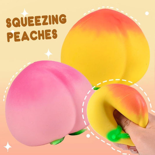 Peach Peach Toys Slow Rising Soft Peach Fruit Toy, Stress Relief Squishy, Stuffed Plush Gift (Yellow)