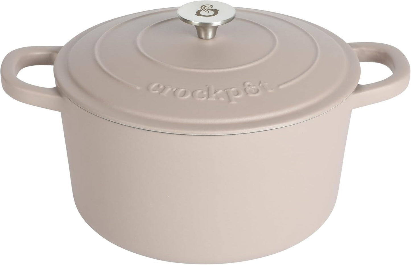 7 Quart Enameled Cast Iron Dutch Oven with Lid – Large Round Casserole Dish for Baking, Roasting & Slow Cooking – Oven & Stovetop Safe Cookware with Self-Basting Lid (Dusty Pink)