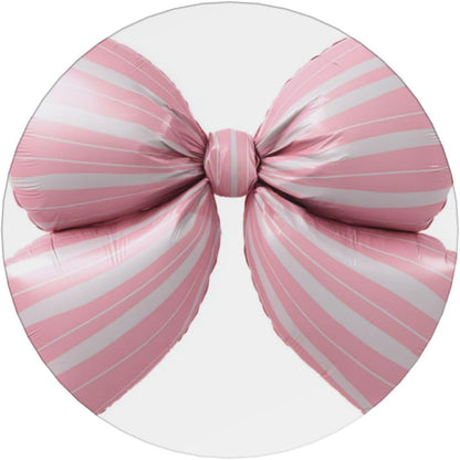Light Pink Bow Balloon Candy Stripe Pattern Ceramic Coasters with Holder Set of 6 Coffee Cup Drink Coasters