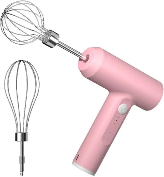 1PC Cordless Electric Egg Beater With Attachments - USB Rechargeable Lightweight Suitable For Home And Professional Baking Use(Type A-pink)