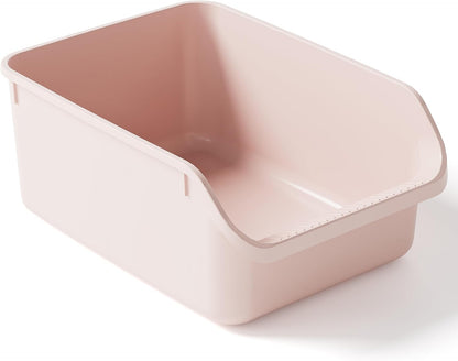 Rabbit Litter Box with Low Entry, High Back Splash Guard for Guinea Pigs, Hamsters, Hedgehogs, Chinchillas & Small Animals, Easy Clean Potty Training Pan for Cage (Pink)