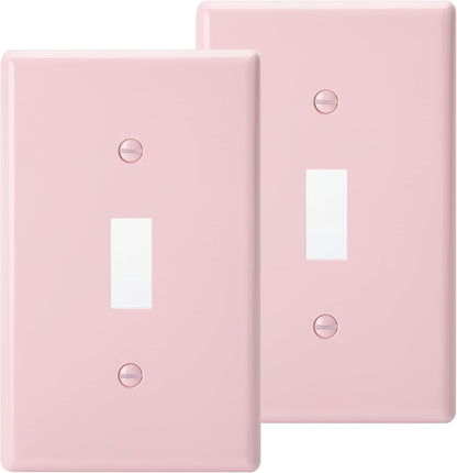 Bates- Light Switch Plates, 2 Pack, Pink Light Switch Cover Plate