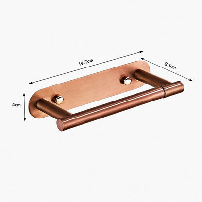 YUET Toilet Roll Holder, Self Adhesive or Screw in Wall Mounted Options, Double Post Pivoting Tissue Roll Holder, Stainless Steel Rustproof Stick On No Drilling Wall Mount for Bathroom, Rose Gold