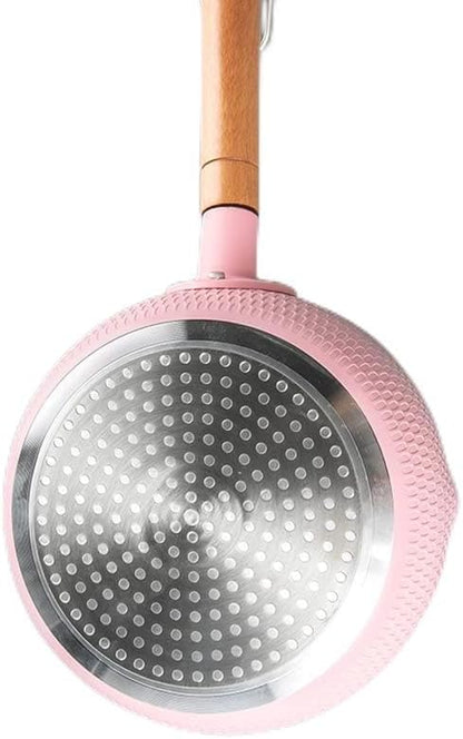 Snowflake Hammer Pattern Non-Stick Japanese Saucepan Boiling Pot for Elegant Table (Pink 18cm)