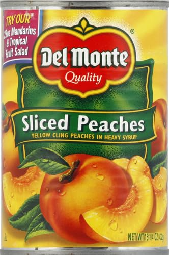 DEL MONTE Yellow Cling Sliced Peaches in Heavy Syrup, Canned Fruit, 15.25 oz Can