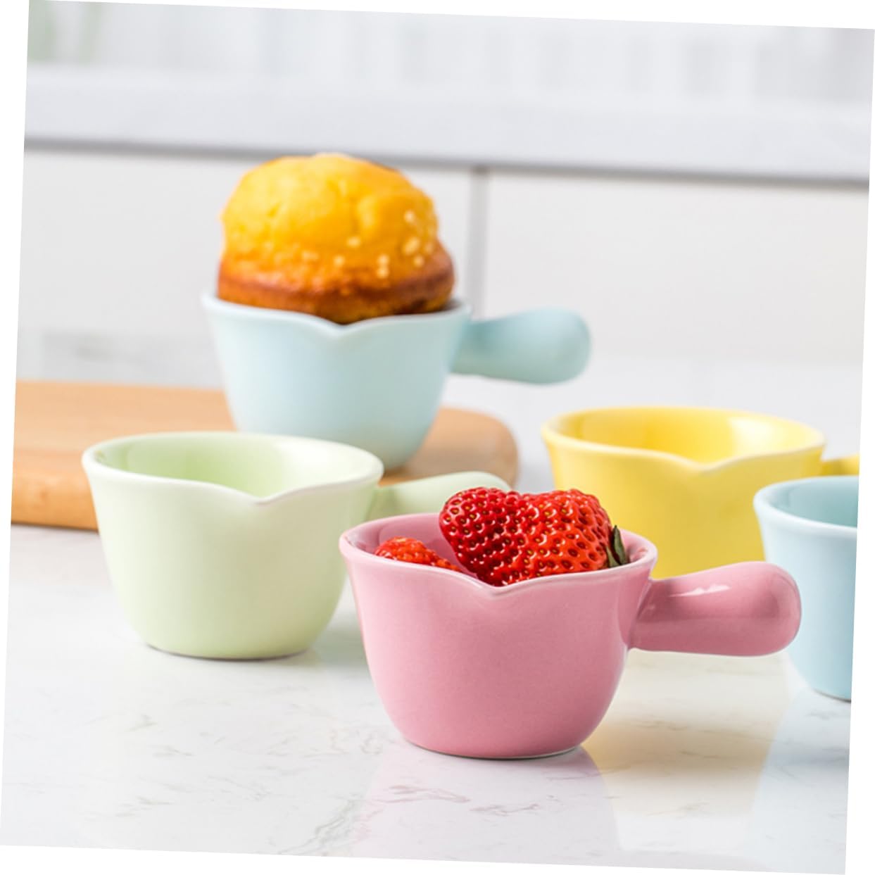 Ceramic Milk Pan Single Handle Pot Pink Cooking Pot Milk Spout Multifunctional Small