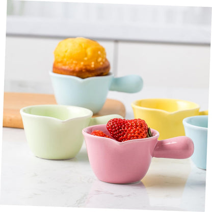 Ceramic Milk Pan Single Handle Pot Pink Cooking Pot Milk Spout Multifunctional Small