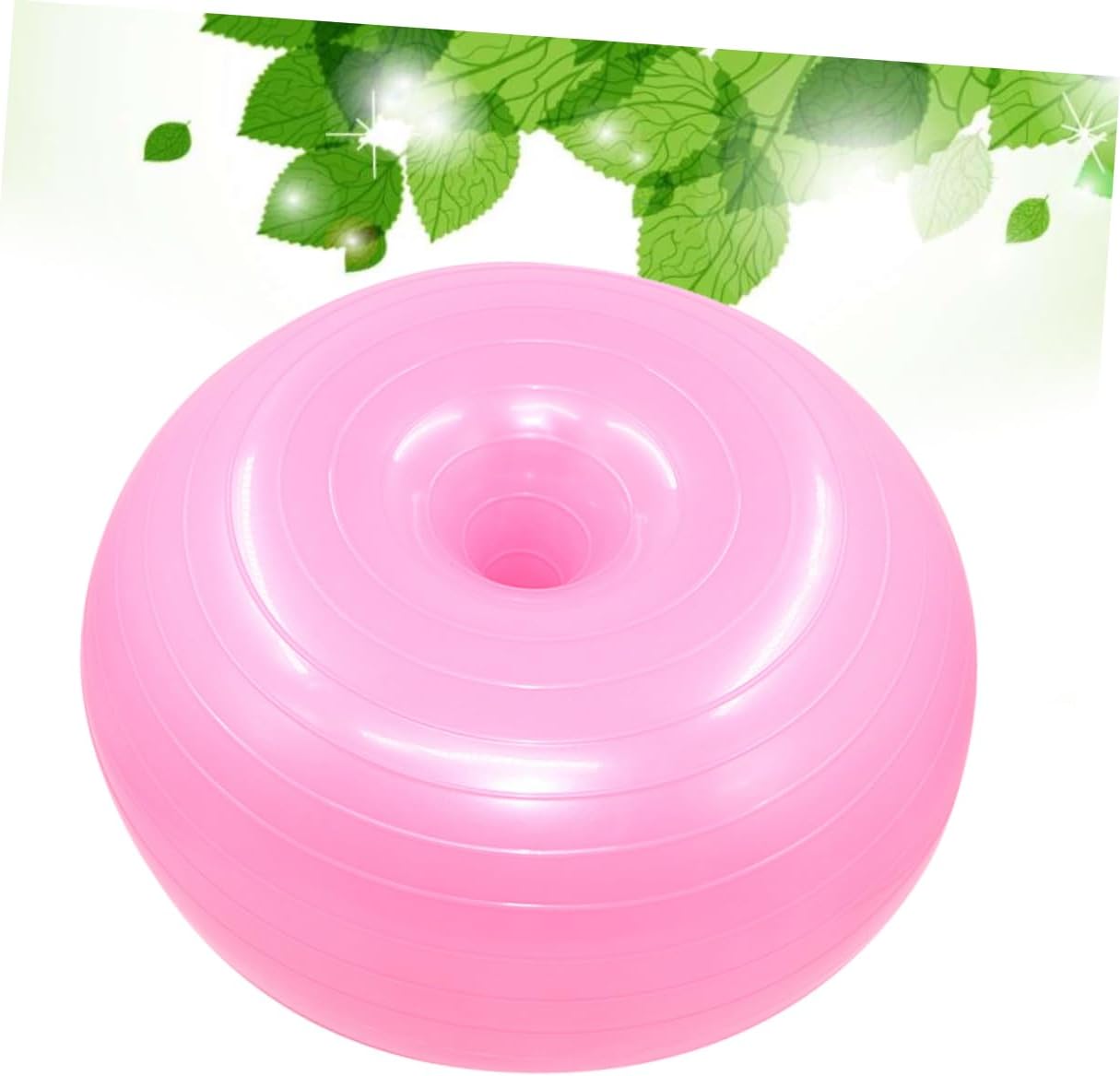 VANZACK 50cm Explosion-Proof Yoga Auxiliary Ball Thickened PVC Fitness Ball in Light Pink for Home Exercise and Balance Training with Air Pump
