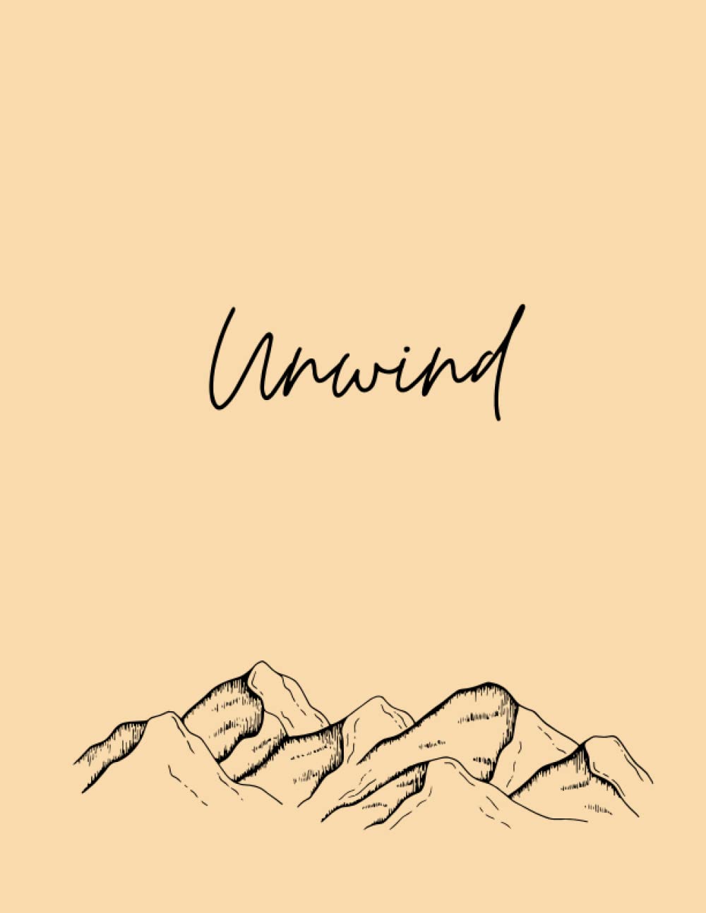 Unwind - 100 Page Paperback Notebook - Matte Finish Pastel Peach Mountains Lined Journal School College Work: 8.5" x 11"
