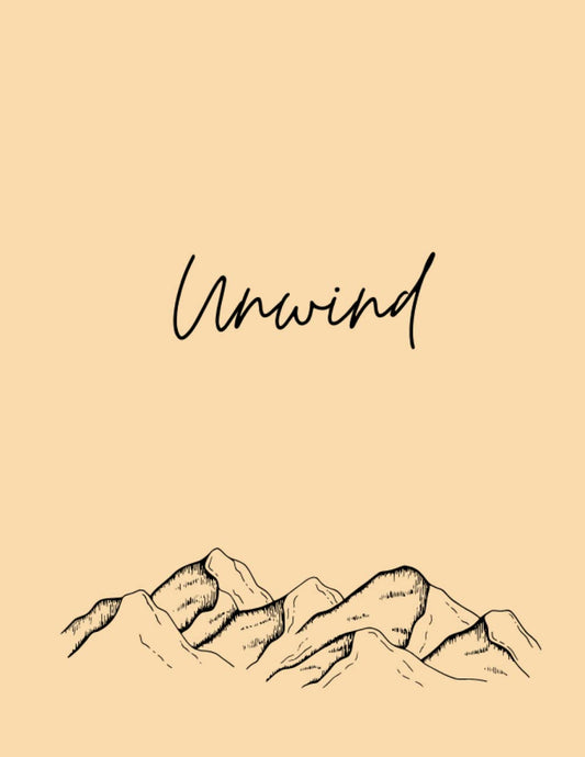 Unwind - 100 Page Paperback Notebook - Matte Finish Pastel Peach Mountains Lined Journal School College Work: 8.5" x 11"