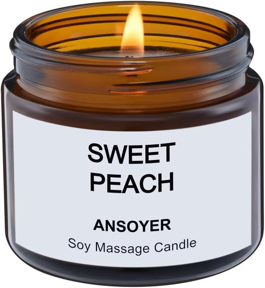 Massage Candle - Body Oil & Lotion Candle - 1.77OZ (1 Count, Sweet Peach)