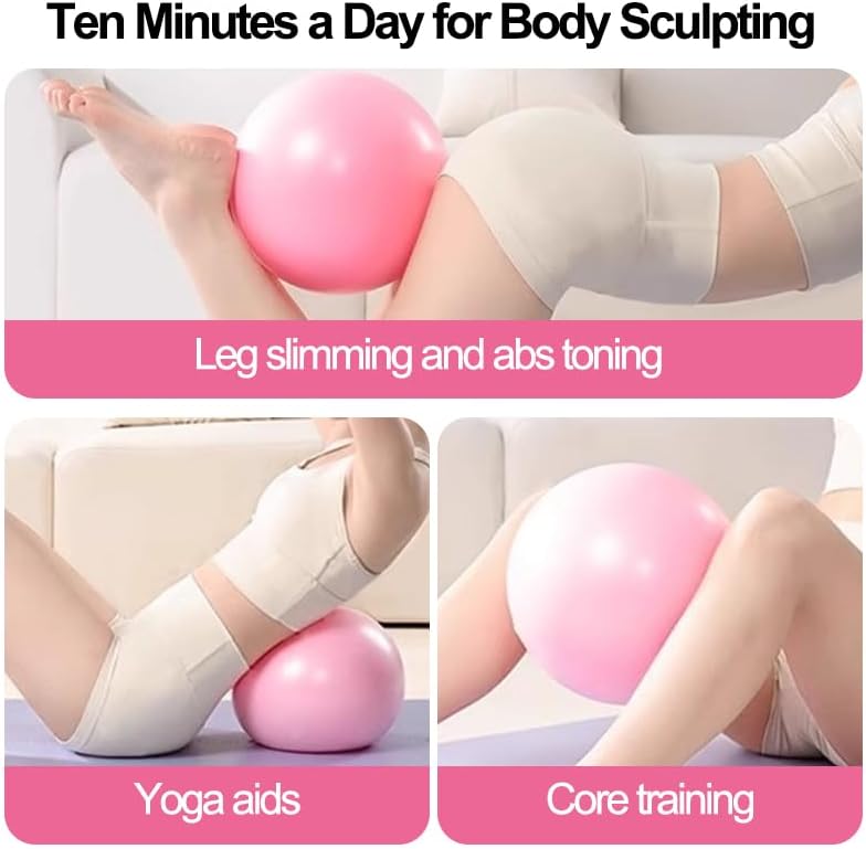 Exercise Ball for Yoga, Pilates & Fitness – Stability Ball Equipment for Home Gym & Office Chair, Yoga Ball for Core Strength Pelvic Floor Exercise Yoga Home Gym Fitness and Travel Workouts, Pink
