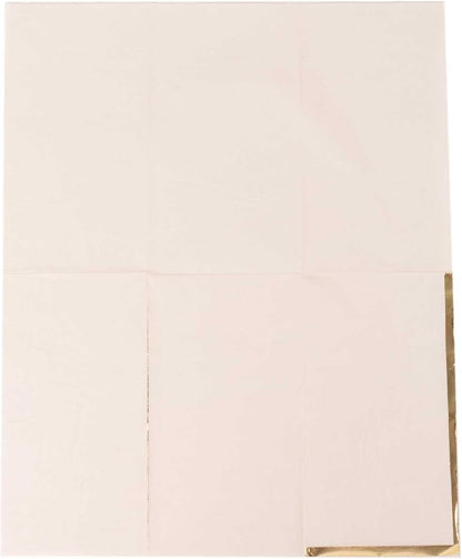 50-Pack Blush Pink Dinner Paper Napkins with Gold Foil Edge, Soft 2-Ply Disposable Party Napkins for Romantic Receptions and Spring Garden Parties
