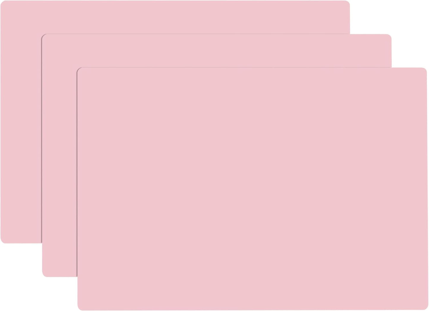 3Pcs 15.7"x 11.8"x 0.03" Pink Silicone Mat, Silicone Mats, Silicone Placemats for Kitchen Counter, Jewelry, Paiting